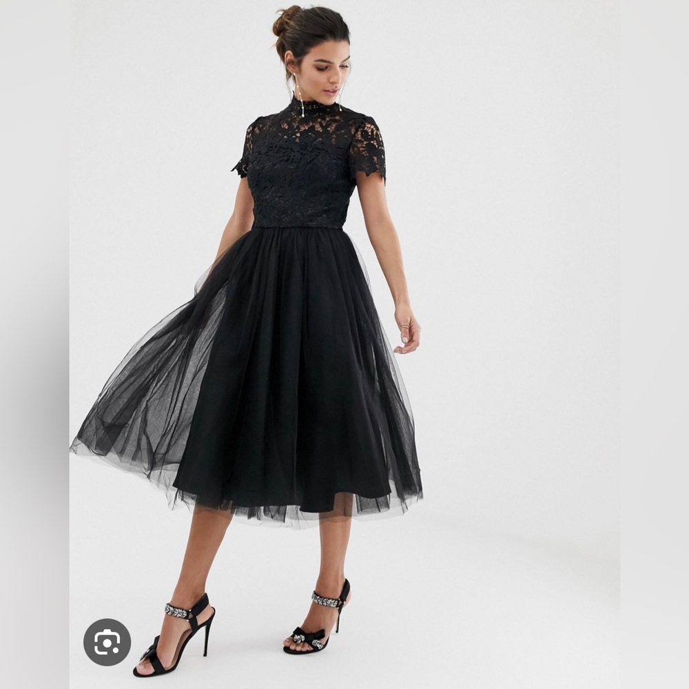 Chi chi London high neck tulle dress worn once
